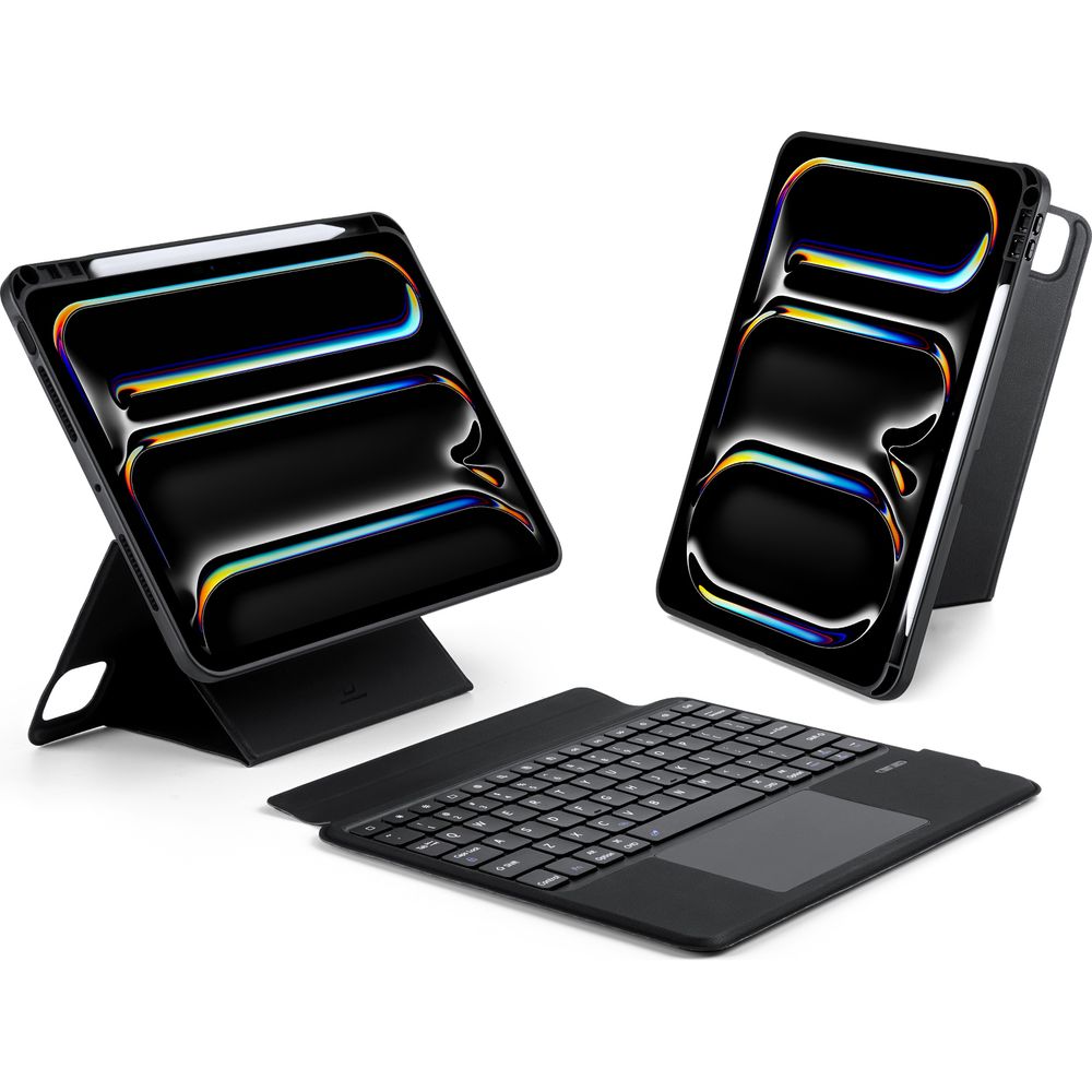 Etui z klawiaturą Bluetooth 5.0 Dux Ducis (seria DK) do iPad Pro 11" 5 gen. 2024, czarne.